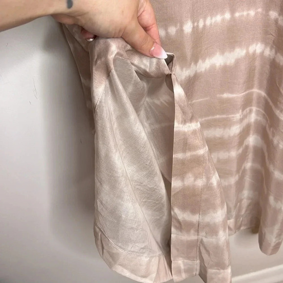 PUREJILL Silk Fawn Ombre Tye Dye Beachy Short Sleeve Popover Boho Tunic - Picture 7 of 13